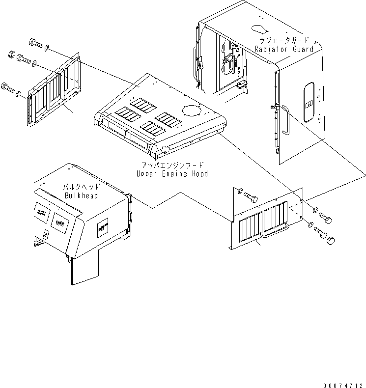 Wheel Loaders Komatsu / WA700-3 S/N 50001-UP(wa700-3c) / HOOD (UPPER SIDE ENGINE HOOD) (EXCEPT JAPAN)(#51075-)(270650 : M4110-13C1)