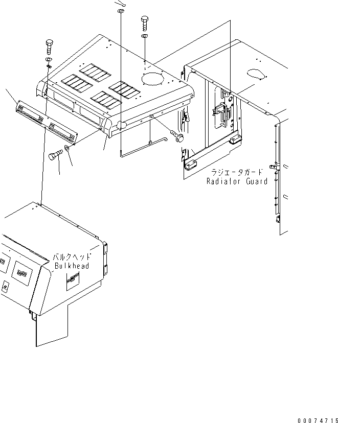 Wheel Loaders Komatsu / WA700-3 S/N 50001-UP(wa700-3c) / HOOD (UPPER ENGINE HOOD)(#51075-)(270660 : M4110-14C0)