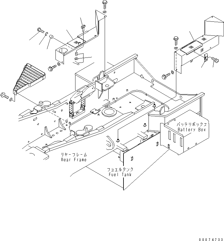 Wheel Loaders Komatsu / WA700-3 S/N 50001-UP(wa700-3c) / FENDER AND LADDER (ENGINE FOOD COVER) (ADDITIONAL FILTER)(#51075-)(270920 : M4310-07C2)