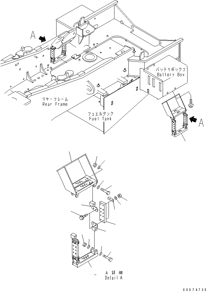 Wheel Loaders Komatsu / WA700-3 S/N 50001-UP(wa700-3c) / FENDER AND LADDER (ENGINE FOOD SIDE STEP)(#51075-)(270980 : M4310-11C0)