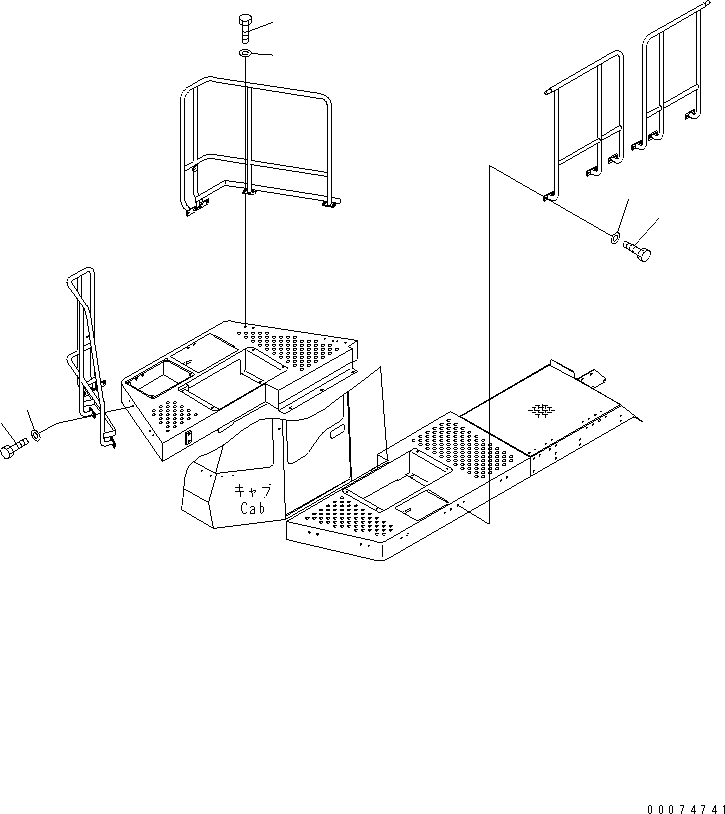 Wheel Loaders Komatsu / WA700-3 S/N 50001-UP(wa700-3c) / FENDER AND LADDER (LADDER RAIL MOUNTING BOLT)(#51075-)(271010 : M4310-13C0)