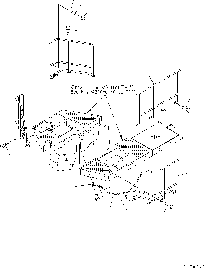 Wheel Loaders Komatsu / WA700-3 S/N 50001-UP(wa700-3c) / LADDER RAIL (OPERATOR