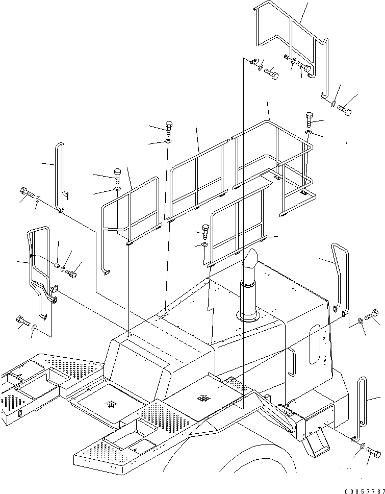 Wheel Loaders Komatsu / WA700-3 S/N 50001-UP(wa700-3c) / LADDER RAIL (ENGINE HOOD SIDE)(#51001-51074)(271090 : M4320-02A0A)