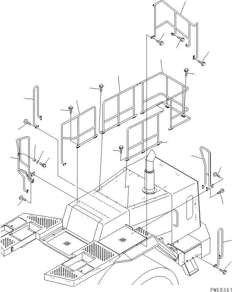 Wheel Loaders Komatsu / WA700-3 S/N 50001-UP(wa700-3c) / LADDER RAIL (ENGINE HOOD SIDE) (EXCEPT JAPAN)(#50001-51067)(271110 : M4320-02B0)