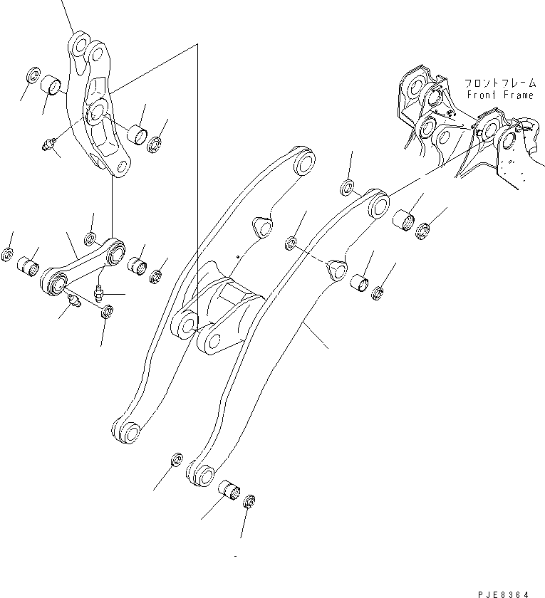 Wheel Loaders Komatsu / WA700-3 S/N 50001-UP(wa700-3c) / LIFT ARM AND BELLCRANK (FOR HIGH LIFT ARM)(#50001-51074)(330030 : T4110-01A2)