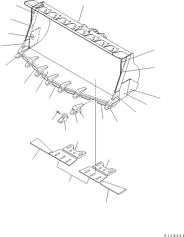 Wheel Loaders Komatsu / WA700-3 S/N 50001-UP(wa700-3c) / SPADE NOSE BUCKET ? 8.0M3 (WITH TOOTH) (WITH TIRE GUARD)(#50001-51074)(330210 : T4120-01A2)