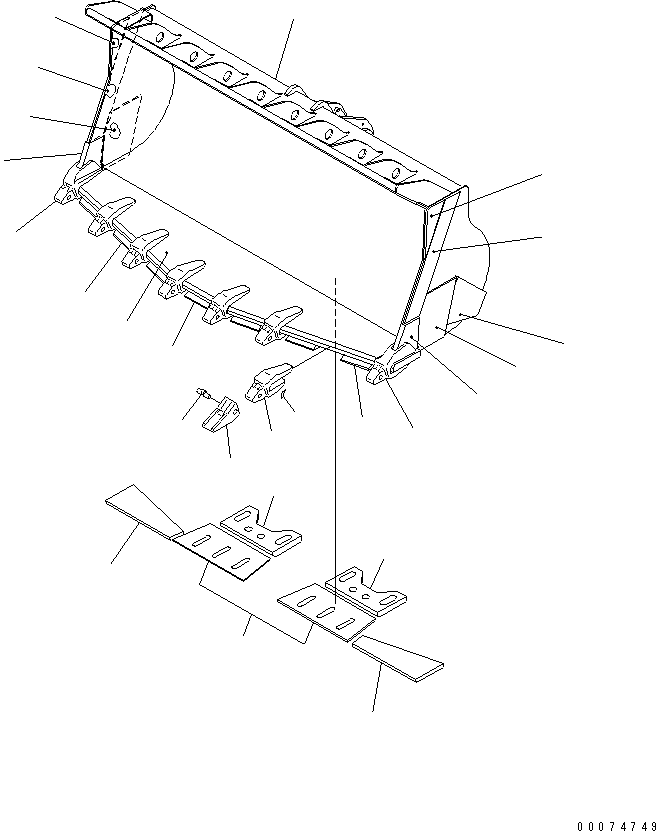 Wheel Loaders Komatsu / WA700-3 S/N 50001-UP(wa700-3c) / SPADE NOSE BUCKET ? 8.0M3 (WITH TOOTH) (WITH TIRE GUARD)(#51075-)(330230 : T4120-01B1)