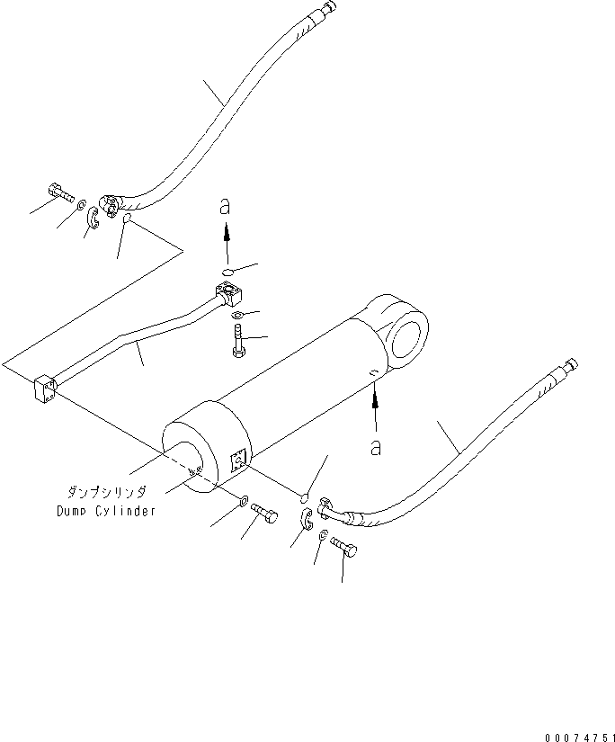 Wheel Loaders Komatsu / WA700-3 S/N 50001-UP(wa700-3c) / DUMP CYLINDER (DUMP CYLINDER LINE)(#51075-)(330340 : T4150-02B0)