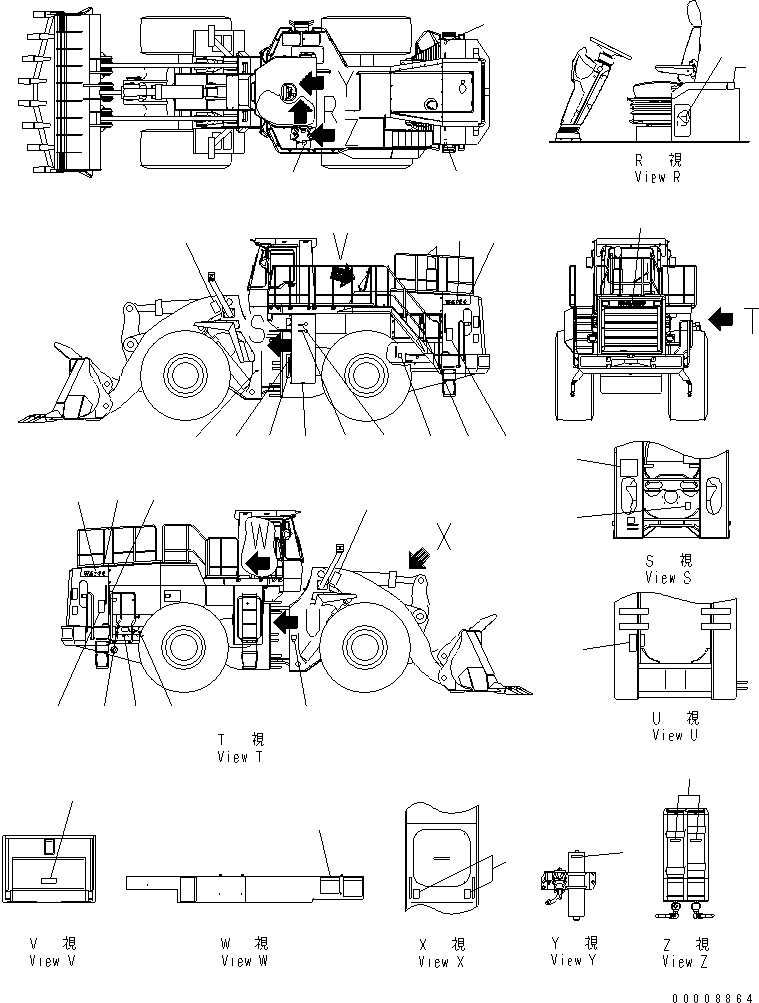 Wheel Loaders Komatsu / WA700-3 S/N 50001-UP(wa700-3c) / MARKS AND PLATES (ENGLISH) (FOR NORTH AMERICA AND AUSTRALIA ? EXCEPT U.S.A.)(#51001-)(360040 : U0100-01B1A)