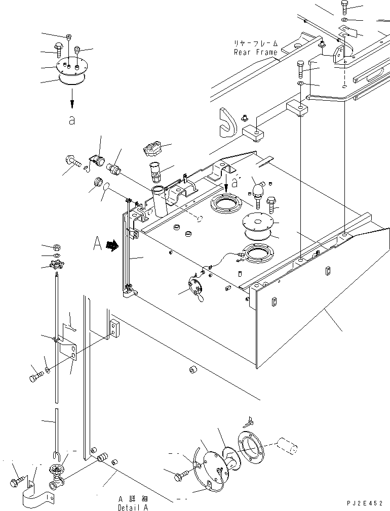 Wheel Loaders Komatsu / WA700-3 S/N 50001-UP(wa700-3r) / FUEL TANK (WITH FUEL QUICK COUPLER)(#51001-)(090040 : D0100-01A1A)