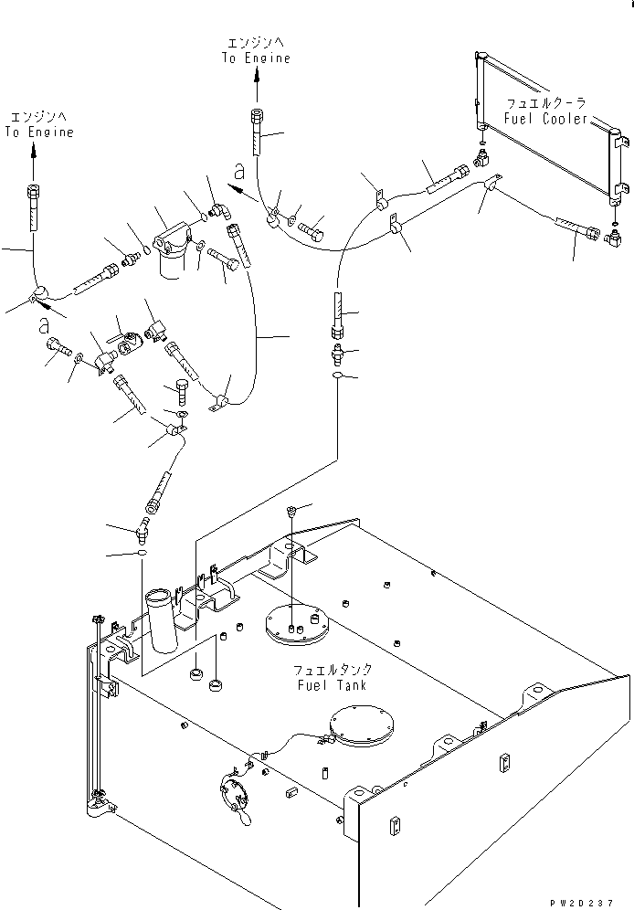 Wheel Loaders Komatsu / WA700-3 S/N 50001-UP(wa700-3r) / FUEL PIPING(#51001-)(090070 : D0200-02A0A)