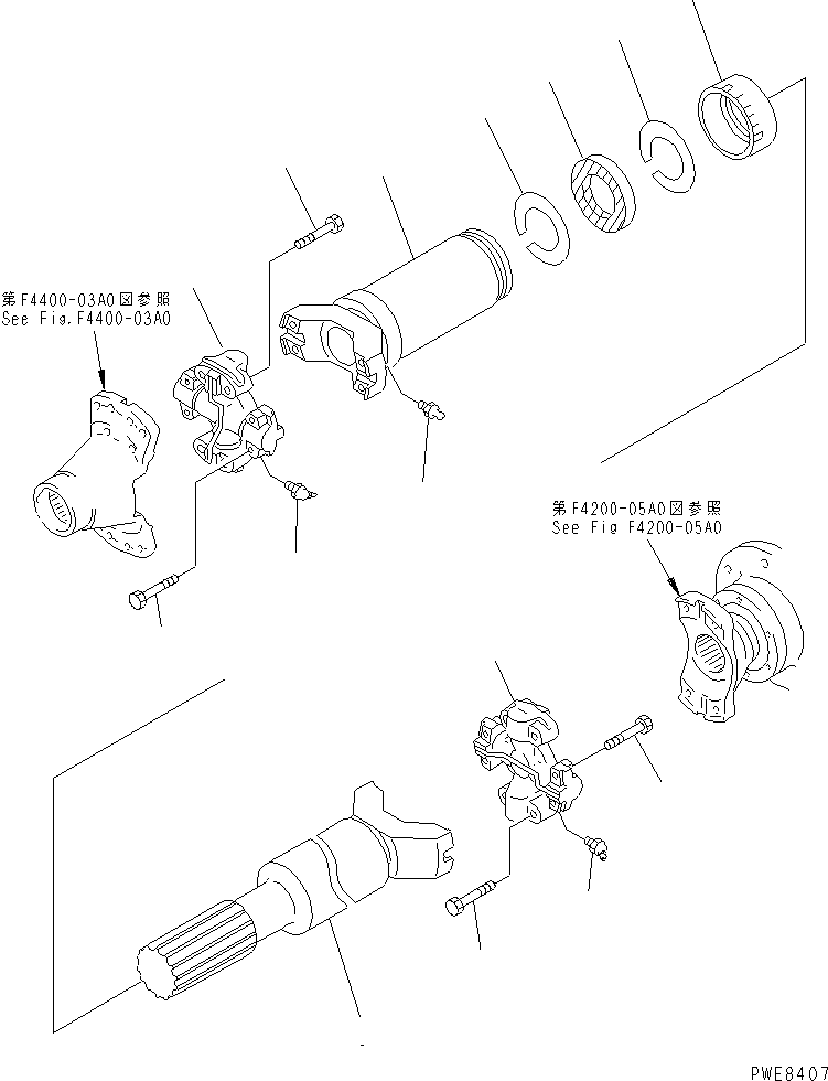 Wheel Loaders Komatsu / WA700-3 S/N 50001-UP(wa700-3r) / DRIVE SHAFT (FRONT)(150030 : F4200-03A0)