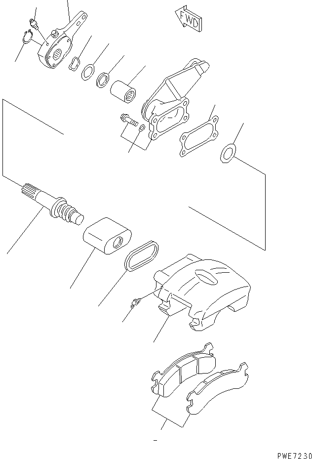 Wheel Loaders Komatsu / WA700-3 S/N 50001-UP(wa700-3r) / FRONT AXLE (PARKING BRAKE) (INNER PARTS)(150410 : F4400-08A0)