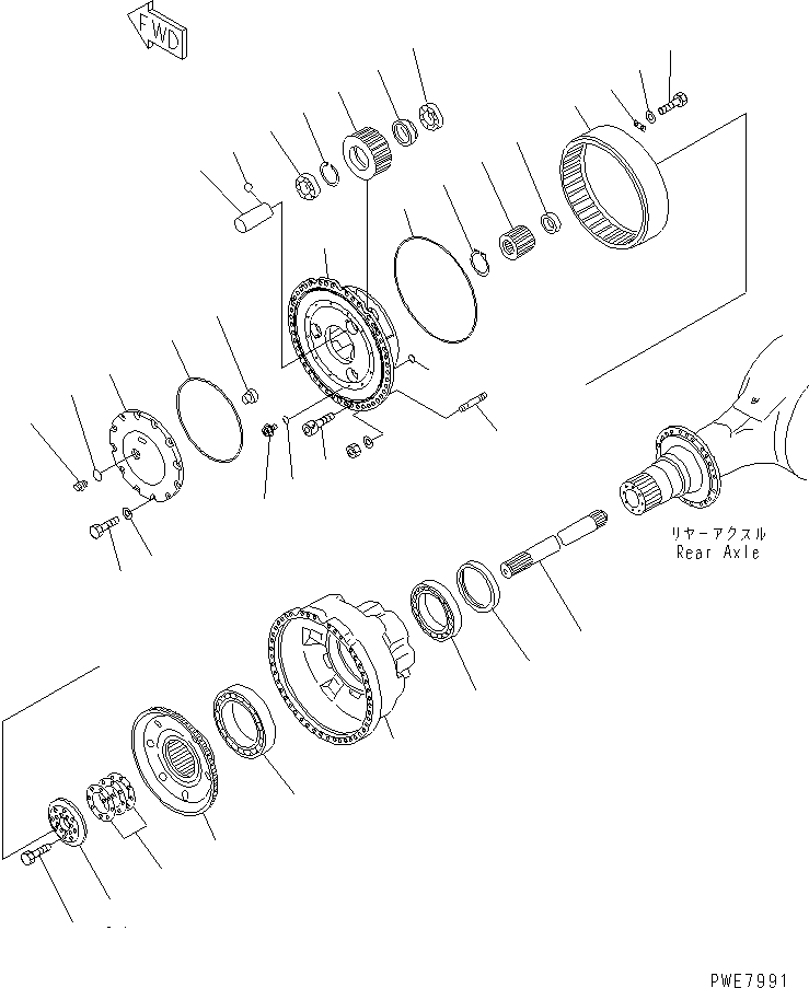 Wheel Loaders Komatsu / WA700-3 S/N 50001-UP(wa700-3r) / REAR AXLE (FINAL DRIVE)(150430 : F4500-02A0)