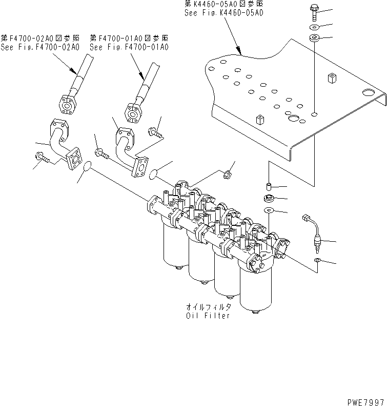Wheel Loaders Komatsu / WA700-3 S/N 50001-UP(wa700-3r) / TORQUE CONVERTER AND TRANSMISSION LINE (OIL FILTER PIPING)(150500 : F4700-04A0)