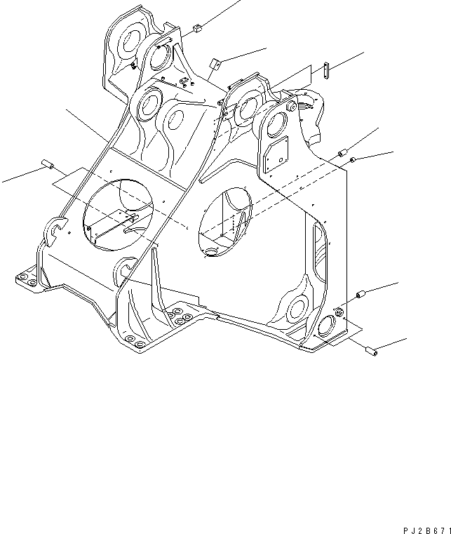 Wheel Loaders Komatsu / WA700-3 S/N 50001-UP(wa700-3r) / FRONT FRAME (WITH AUTO GREASE)(210020 : J4110-01A1)