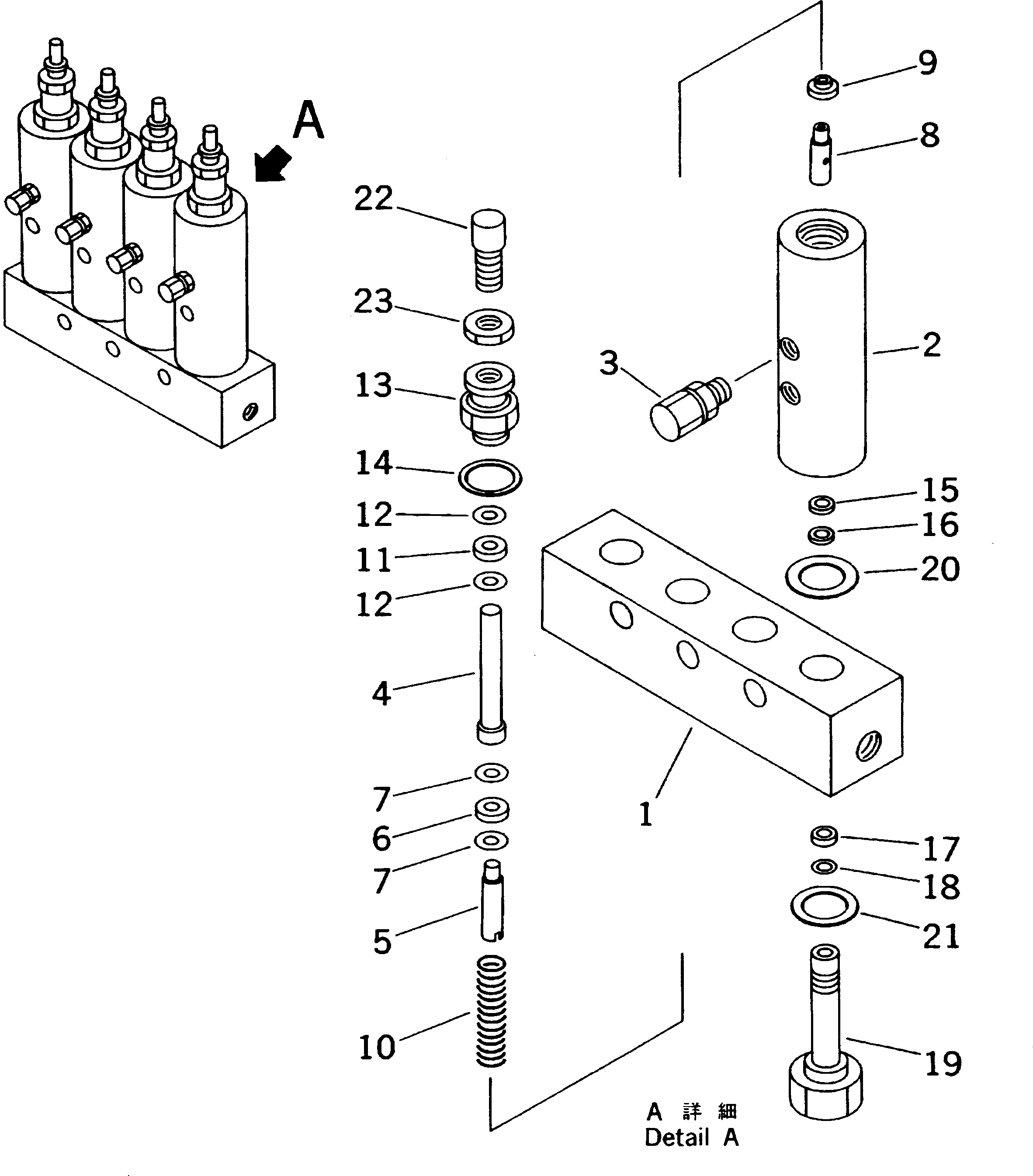 Wheel Loaders Komatsu / WA700-3 S/N 50001-UP(wa700-3r) / AUTO GREASE INJECTOR (4-MANIFOLD) (INNER PARTS)(210370 : J4710-52A1)