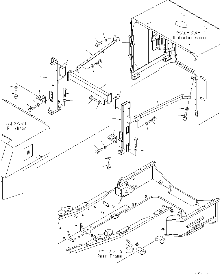 Wheel Loaders Komatsu / WA700-3 S/N 50001-UP(wa700-3r) / HOOD (SUPPORT)(#50050-51000)(270230 : M4110-08A0A)