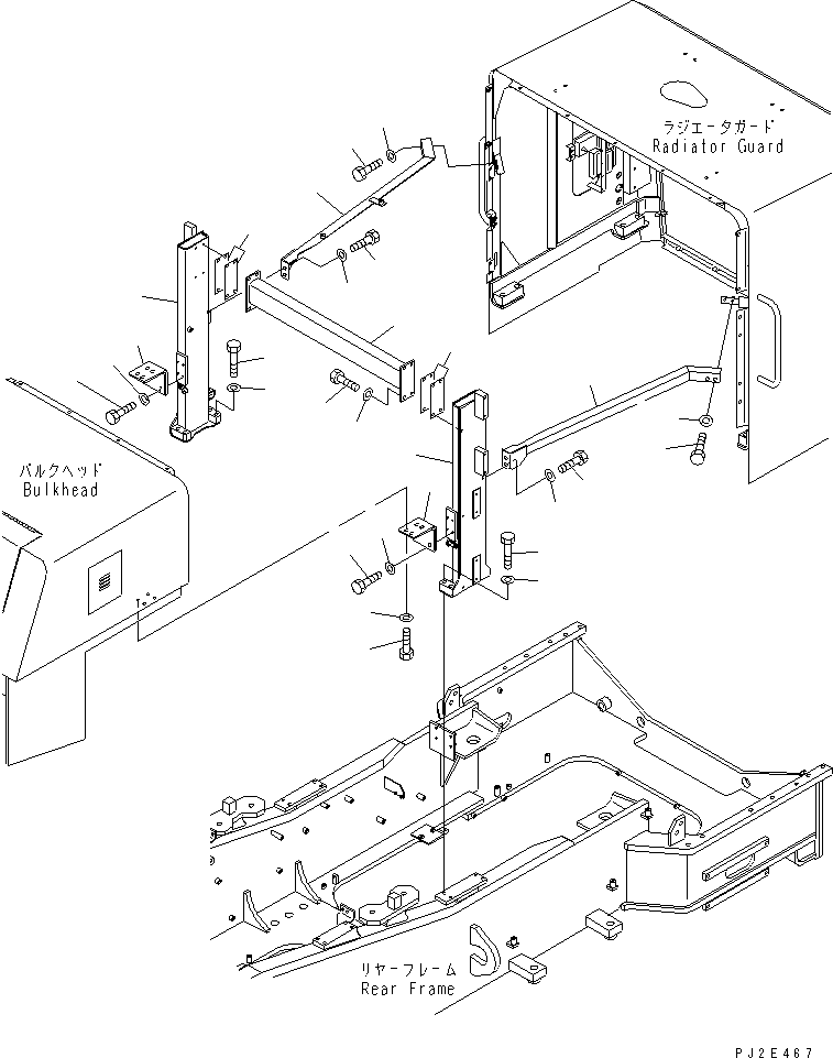 Wheel Loaders Komatsu / WA700-3 S/N 50001-UP(wa700-3r) / HOOD (SUPPORT)(#51002-)(270250 : M4110-08A0C)