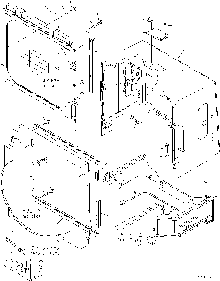 Wheel Loaders Komatsu / WA700-3 S/N 50001-UP(wa700-3r) / HOOD (RADIATOR GUARD) (WITH ANTI VANDALISM)(270280 : M4110-09A2)
