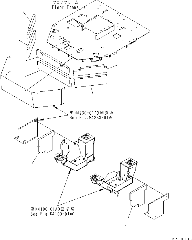 Wheel Loaders Komatsu / WA700-3 S/N 50001-UP(wa700-3r) / FLOOR COVER (SHEET)(270310 : M4230-02A0)