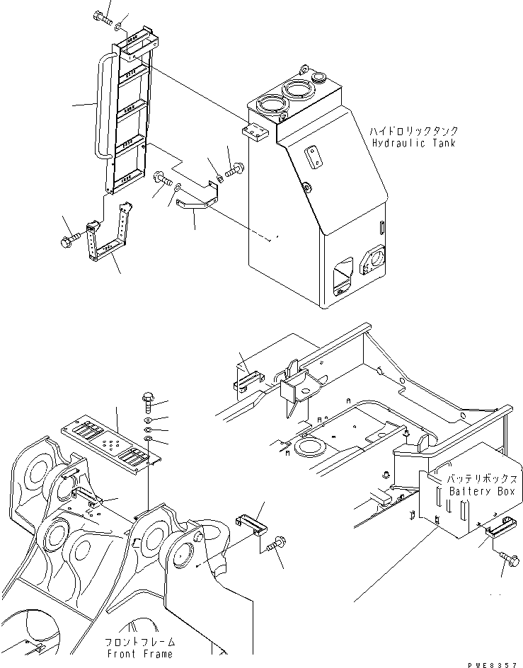 Wheel Loaders Komatsu / WA700-3 S/N 50001-UP(wa700-3r) / FENDER AND LADDER (OPERATOR