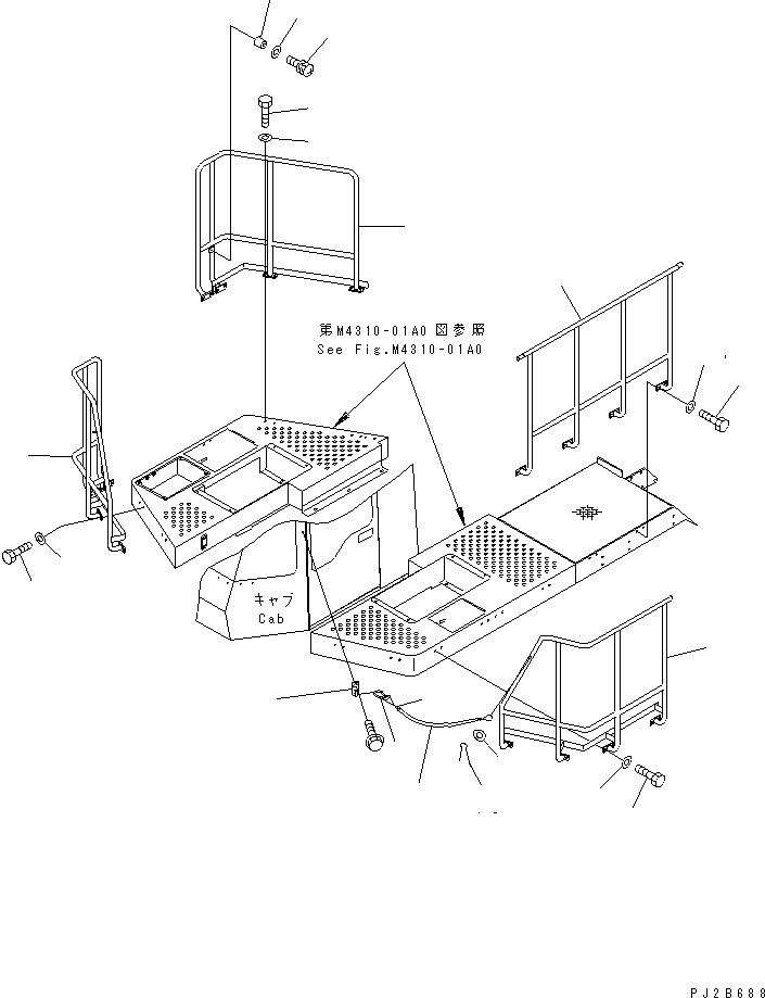 Wheel Loaders Komatsu / WA700-3 S/N 50001-UP(wa700-3r) / LADDER RAIL (OPERATOR