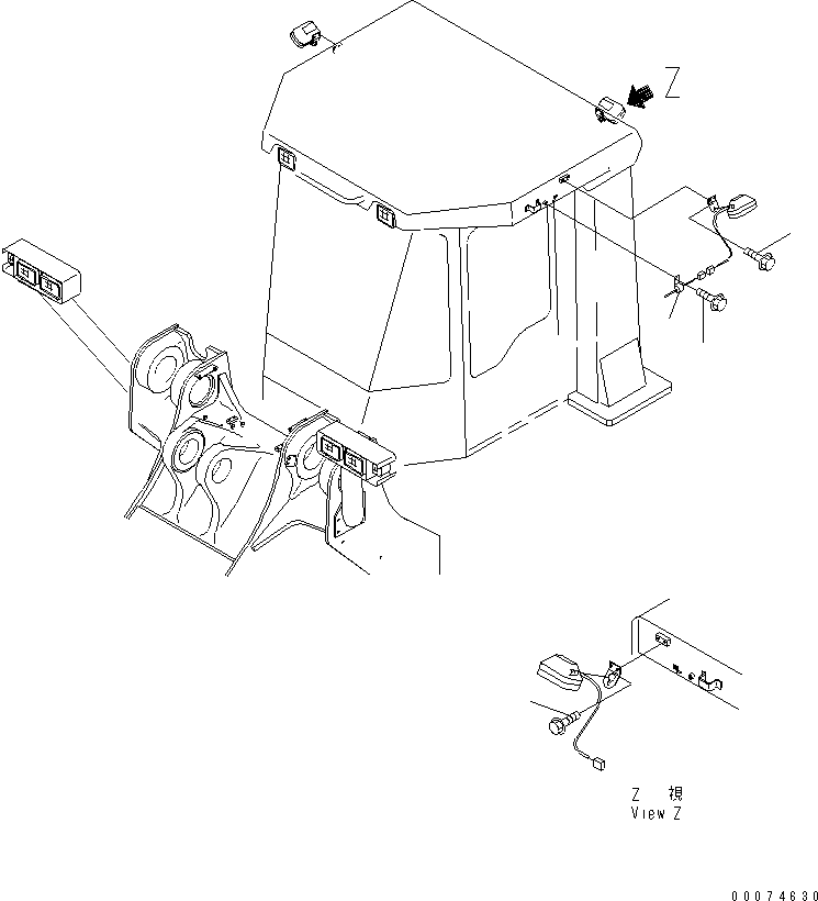 Wheel Loaders Komatsu / WA700-3 S/N 50001-UP (KA Spec.)(wa700-4c) / ROPS CANOPY (SIDE WORK LAMP)(#51075-)(240690 : K0410-02B1)