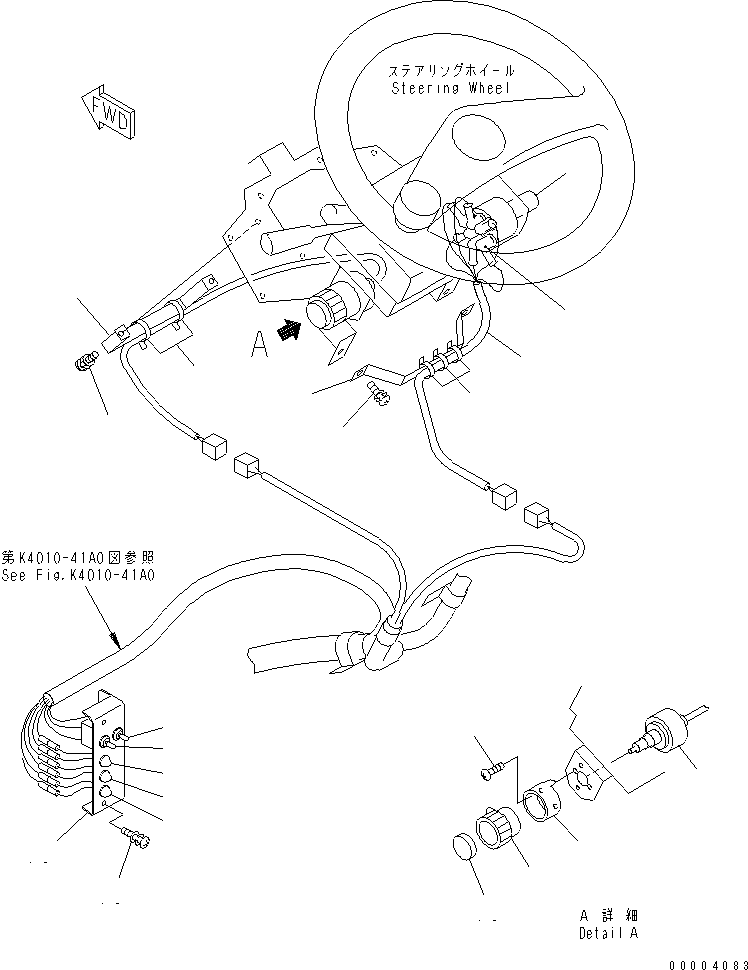 Wheel Loaders Komatsu / WA700-3 S/N 50001-UP (KA Spec.)(wa700-4c) / FLOOR (STATER SWITCH ? WIPER SWITCH ? DIGNOSTIC SWITCH AND SELECT SWITCH)(#51001-51074)(240830 : K4010-01A0)