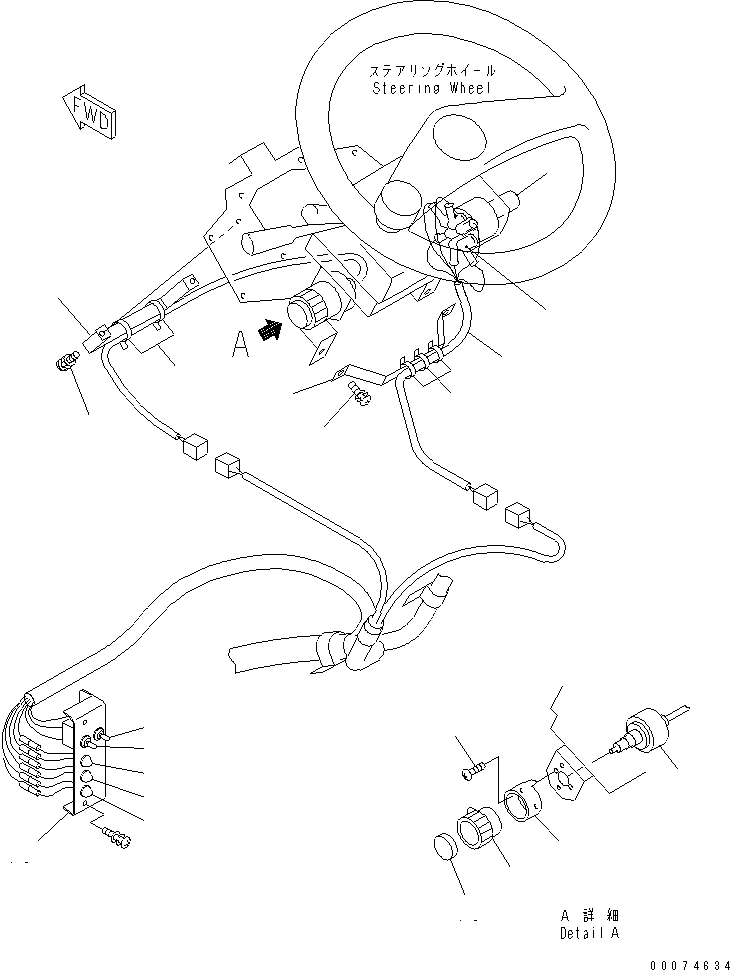 Wheel Loaders Komatsu / WA700-3 S/N 50001-UP (KA Spec.)(wa700-4c) / FLOOR (STATER SWITCH ? WIPER SWITCH ? DIGNOSTIC SWITCH AND SELECT SWITCH)(#51075-)(240850 : K4010-01D0)