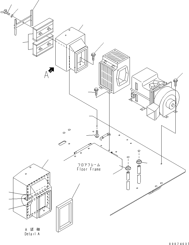 Wheel Loaders Komatsu / WA700-3 S/N 50001-UP (KA Spec.)(wa700-4c) / FLOOR (AIR CONDITIONER OR HEATER FILTER BOX)(#51075-)(240940 : K4010-08D0)