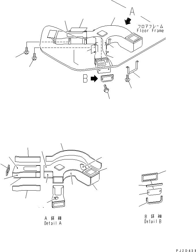 Wheel Loaders Komatsu / WA700-3 S/N 50001-UP (KA Spec.)(wa700-4c) / FLOOR (AIR CONDITIONER ? AIR DUCT)(#51075-)(240960 : K4010-10D0)