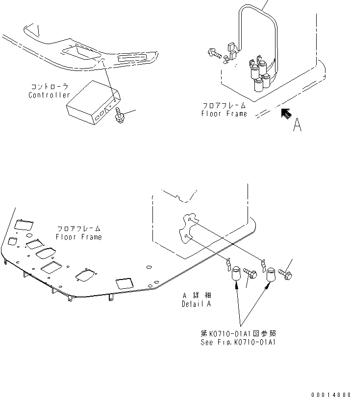 Wheel Loaders Komatsu / WA700-3 S/N 50001-UP (KA Spec.)(wa700-4c) / FLOOR (ELECTRICAL SYSTEM)(#51001-51074)(240980 : K4010-11B0)