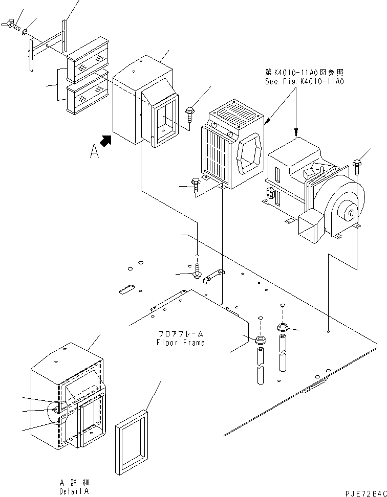 Wheel Loaders Komatsu / WA700-3 S/N 50001-UP (KA Spec.)(wa700-4c) / FLOOR (AIR CONDITIONER OR HEATER FILTER BOX)(#51001-51074)(241000 : K4010-12A0)