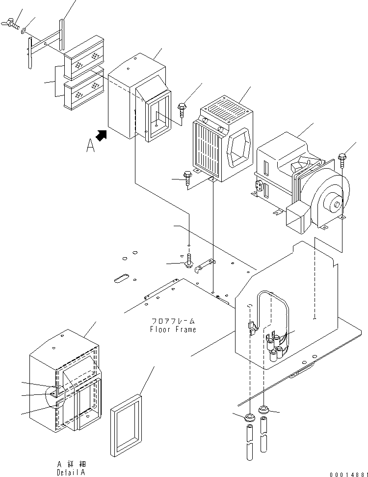 Wheel Loaders Komatsu / WA700-3 S/N 50001-UP (KA Spec.)(wa700-4c) / FLOOR (HEATER FILTER BOX AND HEATER UNIT)(#51001-51074)(241010 : K4010-12B0)