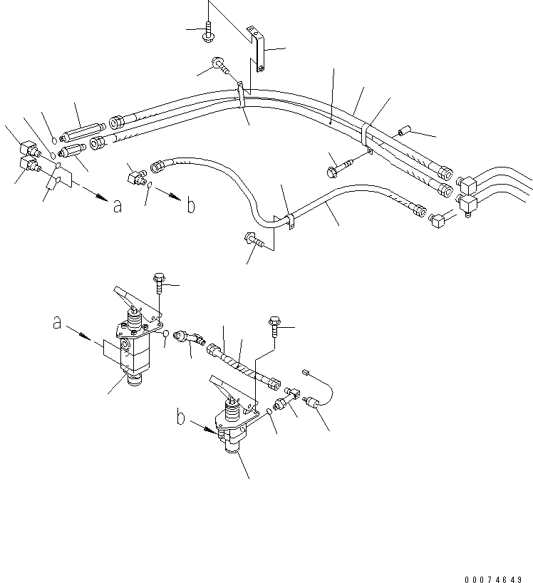 Wheel Loaders Komatsu / WA700-3 S/N 50001-UP (KA Spec.)(wa700-4c) / FLOOR (BRAKE VALVE PIPING ? 1/2)(#51075-)(241480 : K4010-37D0)