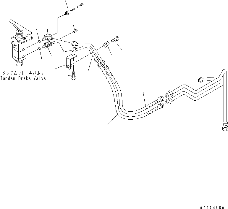 Wheel Loaders Komatsu / WA700-3 S/N 50001-UP (KA Spec.)(wa700-4c) / FLOOR (BRAKE VALVE PIPING ? 2/2)(#51075-)(241490 : K4010-38D0)