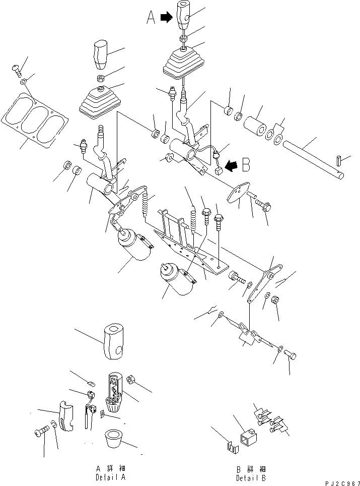 Wheel Loaders Komatsu / WA700-3 S/N 50001-UP (KA Spec.)(wa700-4c) / FLOOR (WORK EQUIPMENT CONTROL LEVER) (WITH ADVANCED JOY STICK STEERING)(#51001-51074)(241830 : K4010-71A1)