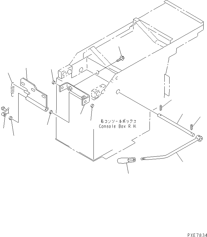 Wheel Loaders Komatsu / WA700-3 S/N 50001-UP (KA Spec.)(wa700-4c) / FLOOR (WORK EQUIPMENT LOCK LEVER)(#51075-)(241570 : K4010-42D0)
