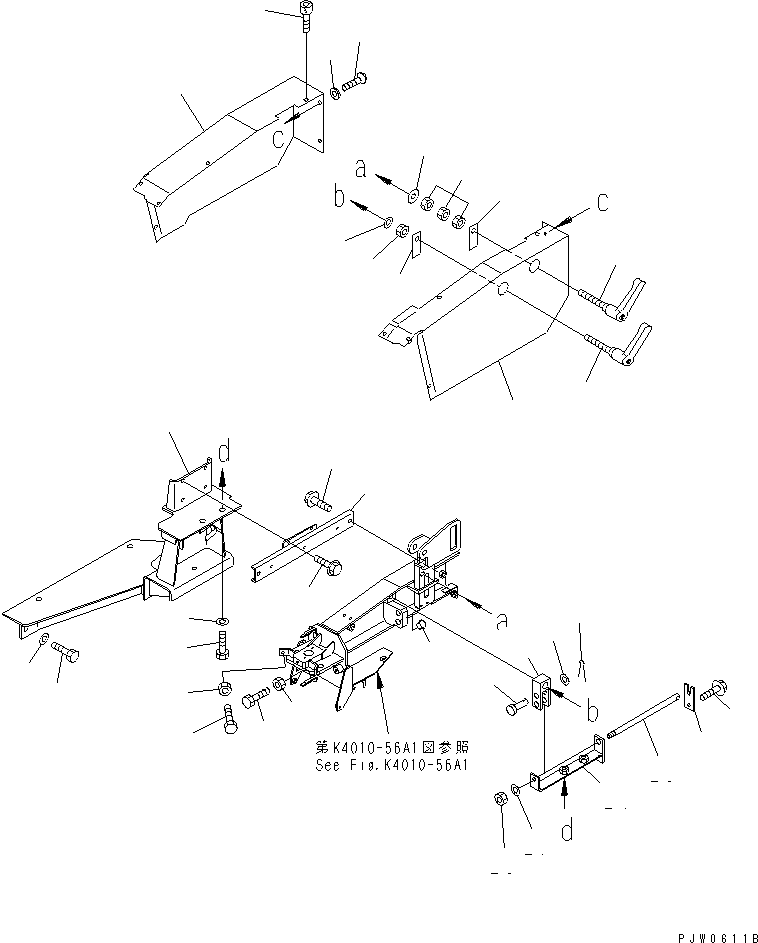 Wheel Loaders Komatsu / WA700-3 S/N 50001-UP (KA Spec.)(wa700-4c) / FLOOR (ADJUSTER FOR ARM REST) (WITH ADVANCED JOY STICK STEERING)(#51001-51012)(241760 : K4010-57A1)