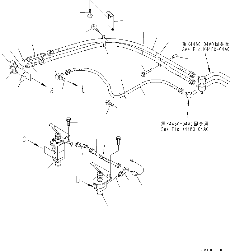 Wheel Loaders Komatsu / WA700-3 S/N 50001-UP (KA Spec.)(wa700-4c) / FLOOR (BRAKE VALVE PIPING ? 1/2) (WITH ADVANCED JOY STICK STEERING)(#51001-51074)(241790 : K4010-62A1)