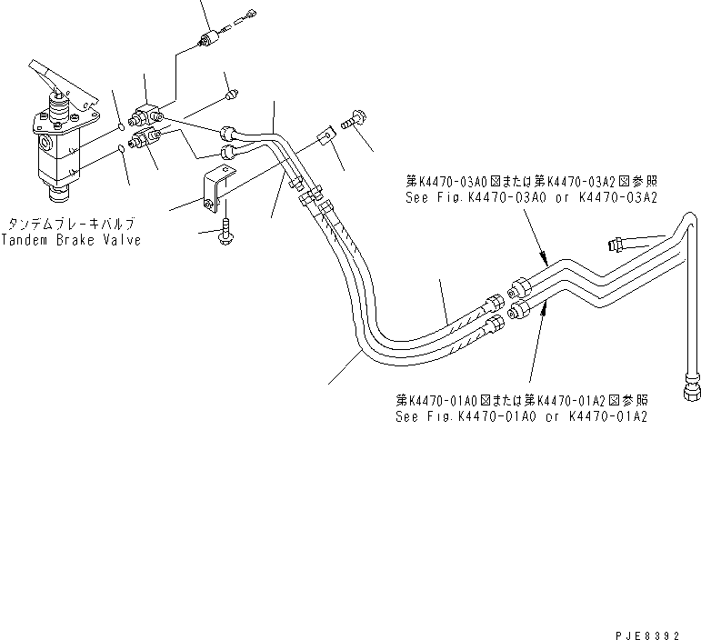 Wheel Loaders Komatsu / WA700-3 S/N 50001-UP (KA Spec.)(wa700-4c) / FLOOR (BRAKE VALVE PIPING ? 2/2) (WITH ADVANCED JOY STICK STEERING)(#51001-51074)(241800 : K4010-63A1)