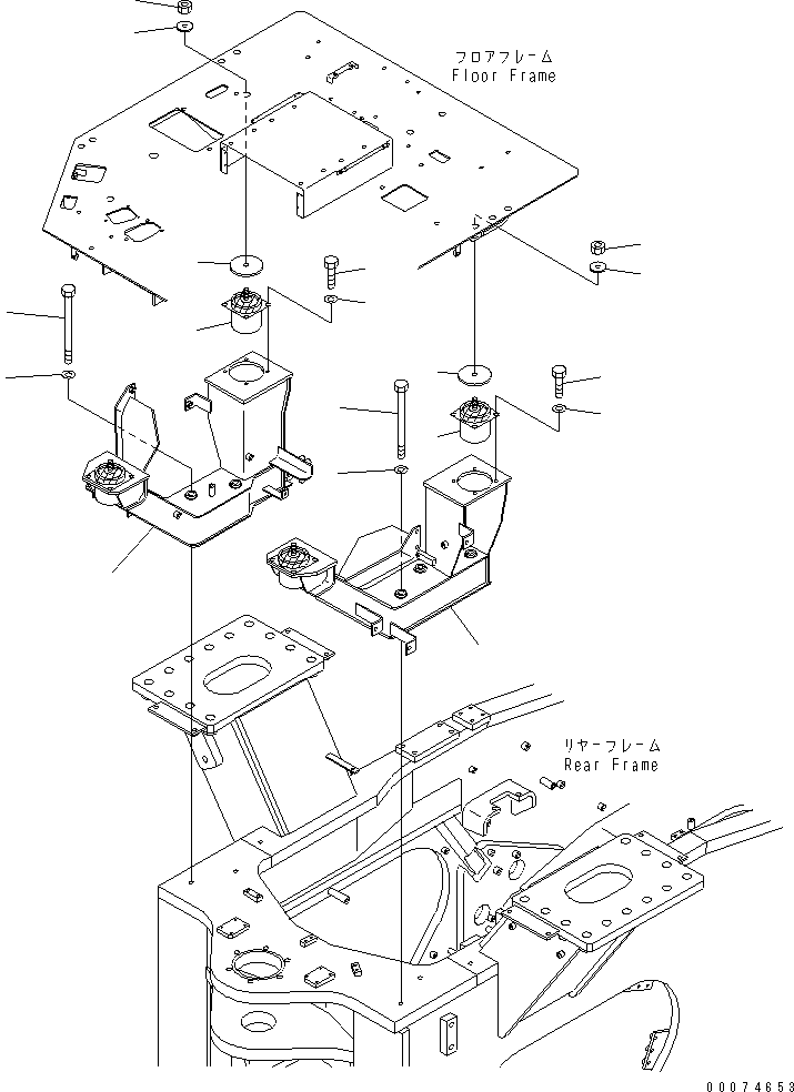 Wheel Loaders Komatsu / WA700-3 S/N 50001-UP (KA Spec.)(wa700-4c) / SUPPORT (WITH AUTO GREASE)(#51075-)(241930 : K4100-01B1)
