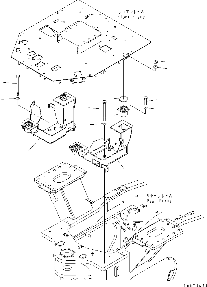 Wheel Loaders Komatsu / WA700-3 S/N 50001-UP (KA Spec.)(wa700-4c) / SUPPORT (WITH ADVANCED JOY STICK STEERING)(#51075-)(241940 : K4100-01B2)