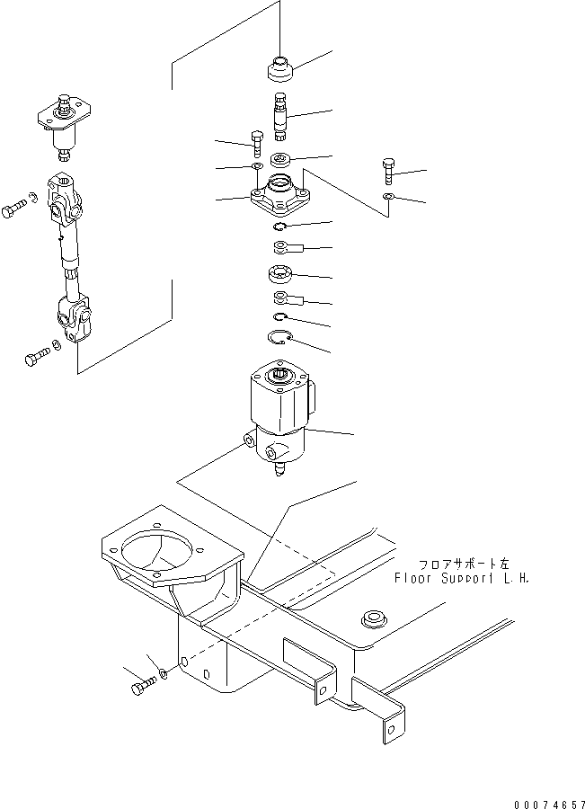 Wheel Loaders Komatsu / WA700-3 S/N 50001-UP (KA Spec.)(wa700-4c) / SUPPORT (COLUMN AND STEERING VALVE) (WITH ADVANCED JOY STICK STEERING)(#51075-)(241970 : K4100-04B2)