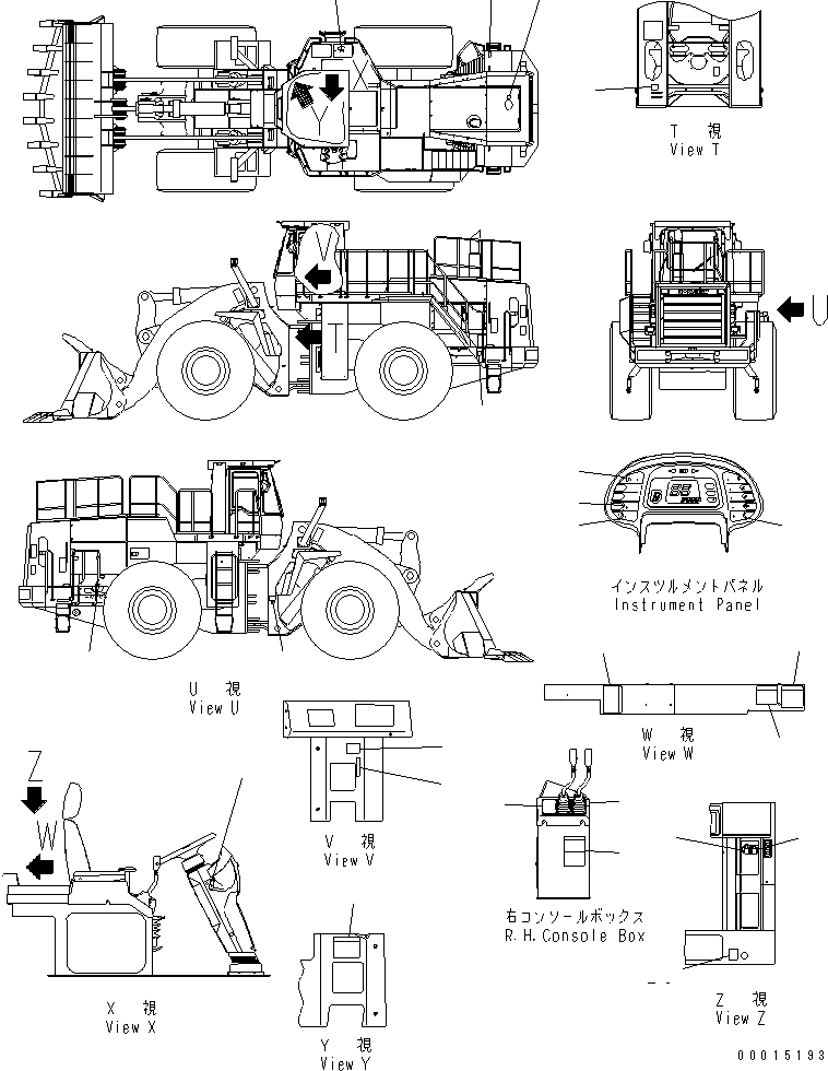 Wheel Loaders Komatsu / WA700-3 S/N 50001-UP (KA Spec.)(wa700-4c) / FLOOR DECAL (ENGLISH) (FOR NORTH AMERICA AND AUSTRALIA)(#51001-)(241990 : K4215-01A5A)