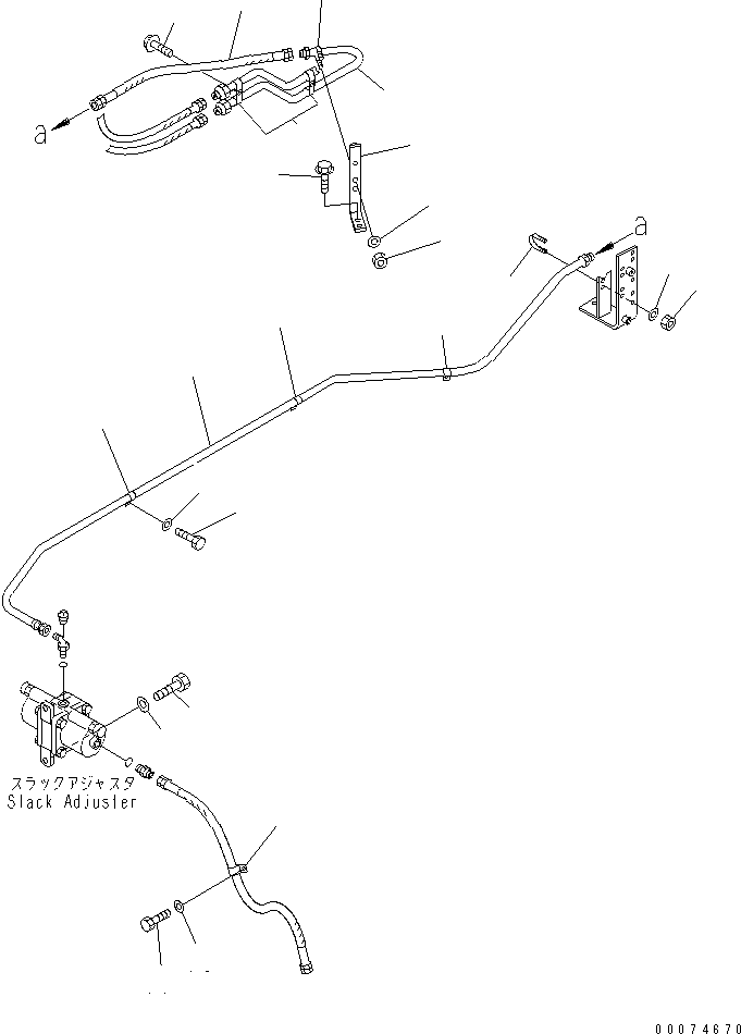 Wheel Loaders Komatsu / WA700-3 S/N 50001-UP (KA Spec.)(wa700-4c) / BRAKE PIPING (FRONT WHEEL BRAKE) (WITH ADVANCED JOY STICK STEERING)(#51075-)(242280 : K4470-01B1)