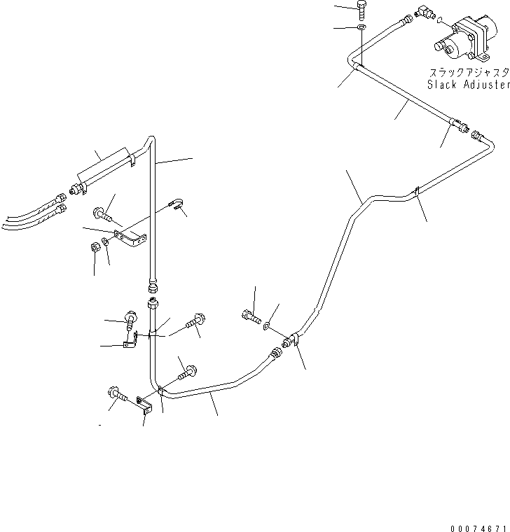 Wheel Loaders Komatsu / WA700-3 S/N 50001-UP (KA Spec.)(wa700-4c) / BRAKE PIPING (REAR WHEEL BRAKE) (1/2)(#51075-)(242290 : K4470-02B0)