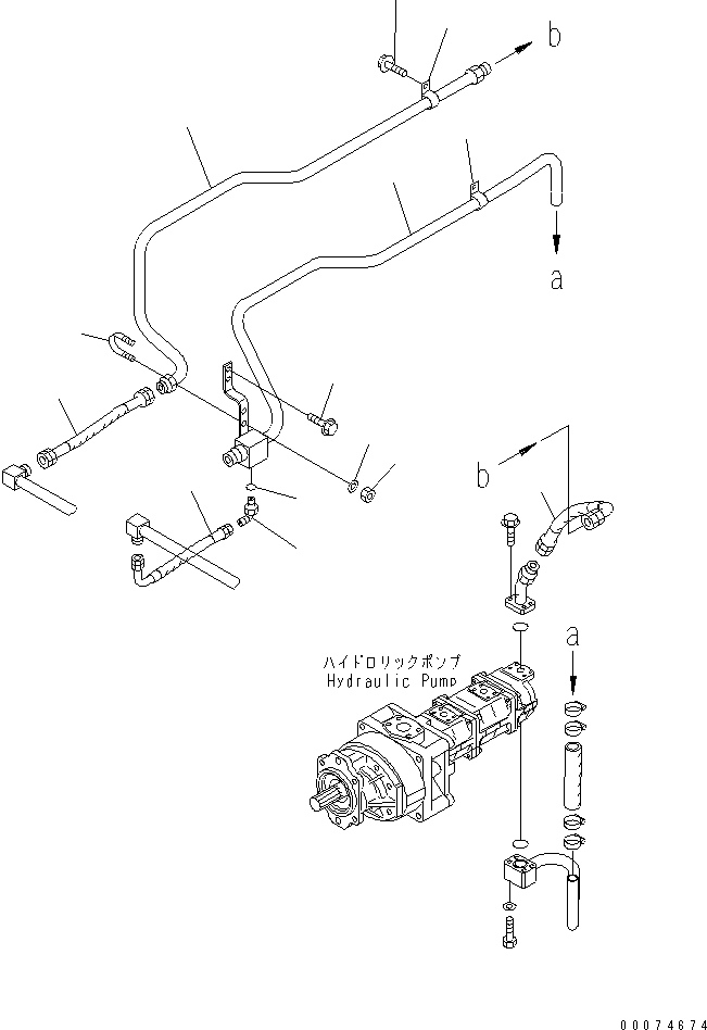 Wheel Loaders Komatsu / WA700-3 S/N 50001-UP (KA Spec.)(wa700-4c) / BRAKE PIPING (PUMP LINE)(#51075-)(242340 : K4470-04B0)