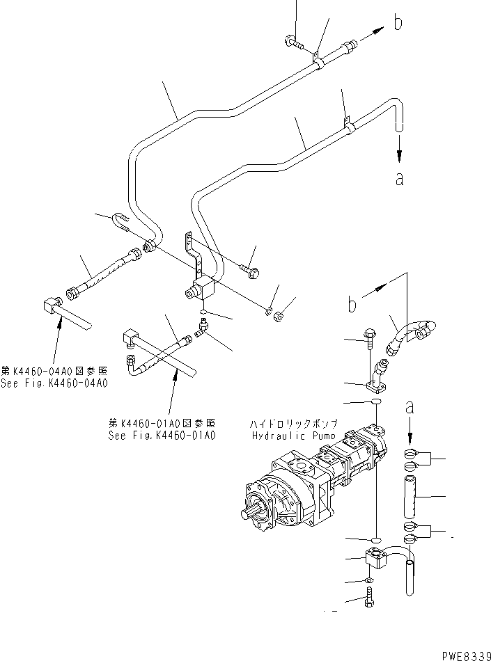 Wheel Loaders Komatsu / WA700-3 S/N 50001-UP (KA Spec.)(wa700-4c) / BRAKE PIPING (PUMP LINE)(#50001-51074)(242380 : K4470-07A0)